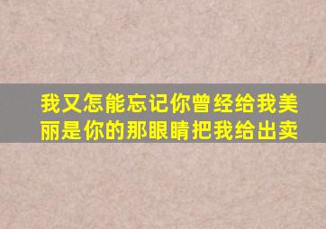 我又怎能忘记你曾经给我美丽是你的那眼睛把我给出卖