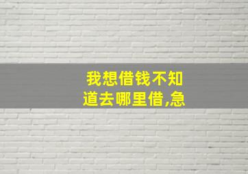 我想借钱不知道去哪里借,急