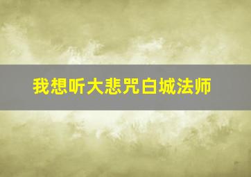 我想听大悲咒白城法师