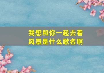 我想和你一起去看风景是什么歌名啊