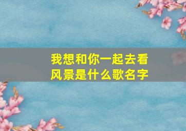 我想和你一起去看风景是什么歌名字