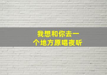 我想和你去一个地方原唱夜听