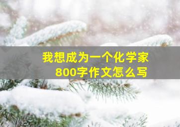 我想成为一个化学家800字作文怎么写