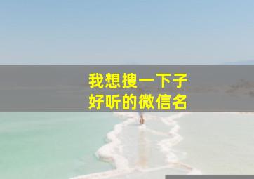 我想搜一下子好听的微信名