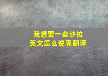 我想要一些沙拉英文怎么说呢翻译