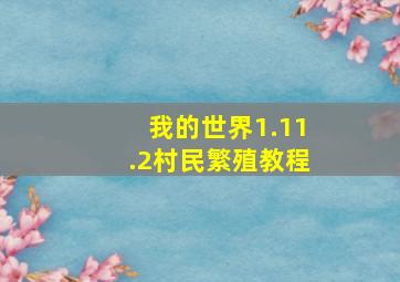 我的世界1.11.2村民繁殖教程