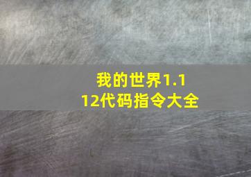 我的世界1.112代码指令大全