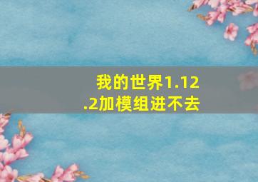 我的世界1.12.2加模组进不去