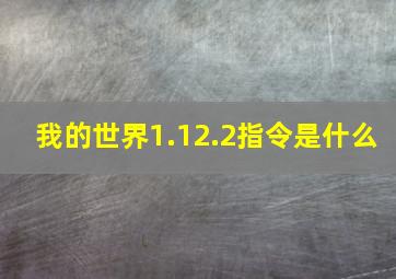 我的世界1.12.2指令是什么