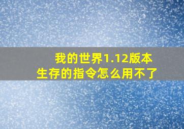 我的世界1.12版本生存的指令怎么用不了