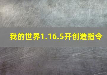 我的世界1.16.5开创造指令