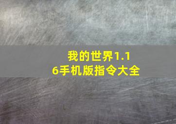 我的世界1.16手机版指令大全