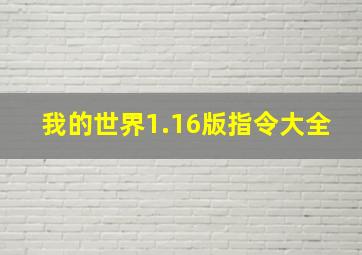 我的世界1.16版指令大全