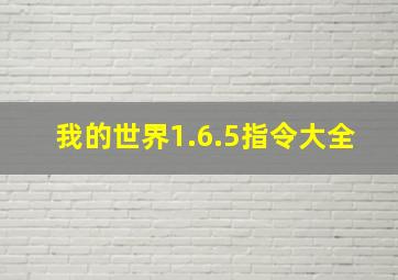 我的世界1.6.5指令大全