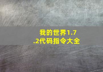 我的世界1.7.2代码指令大全