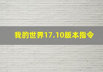 我的世界17.10版本指令