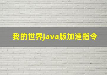 我的世界Java版加速指令