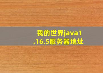 我的世界java1.16.5服务器地址