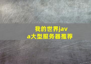 我的世界java大型服务器推荐