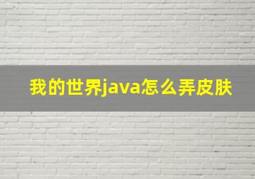 我的世界java怎么弄皮肤