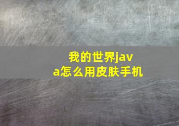 我的世界java怎么用皮肤手机