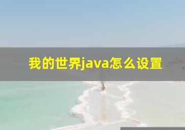 我的世界java怎么设置