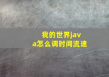 我的世界java怎么调时间流速