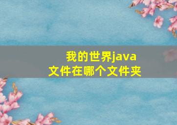 我的世界java文件在哪个文件夹