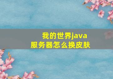 我的世界java服务器怎么换皮肤