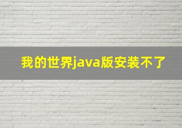 我的世界java版安装不了