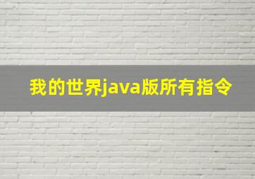 我的世界java版所有指令