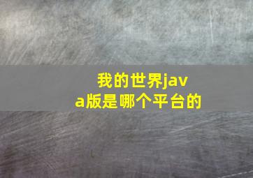 我的世界java版是哪个平台的