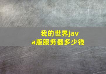 我的世界java版服务器多少钱