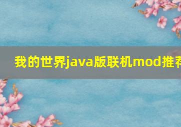 我的世界java版联机mod推荐