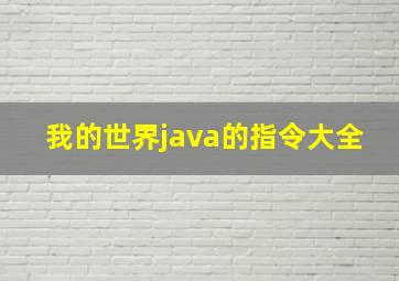 我的世界java的指令大全