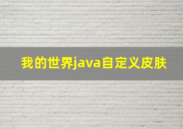 我的世界java自定义皮肤