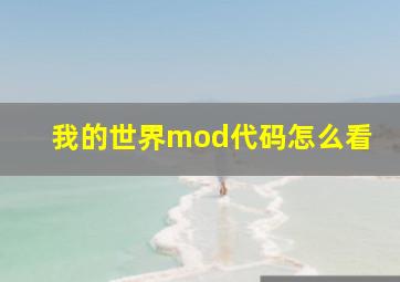 我的世界mod代码怎么看