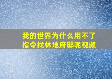 我的世界为什么用不了指令找林地府邸呢视频