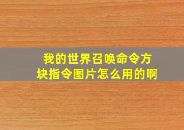 我的世界召唤命令方块指令图片怎么用的啊