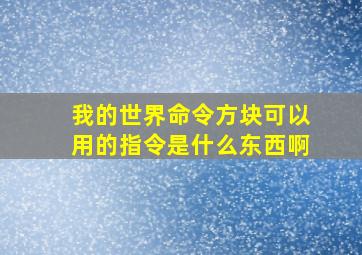 我的世界命令方块可以用的指令是什么东西啊