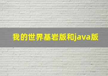 我的世界基岩版和java版