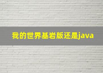 我的世界基岩版还是java