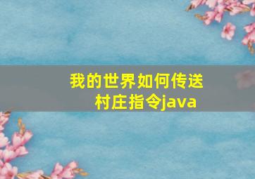 我的世界如何传送村庄指令java