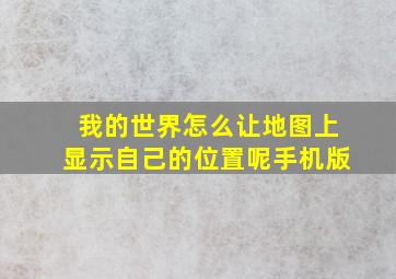 我的世界怎么让地图上显示自己的位置呢手机版