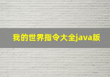 我的世界指令大全java版