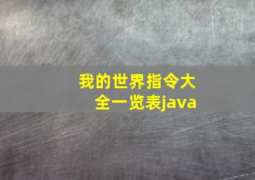 我的世界指令大全一览表java