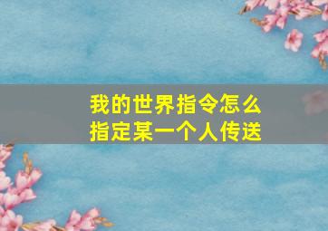 我的世界指令怎么指定某一个人传送