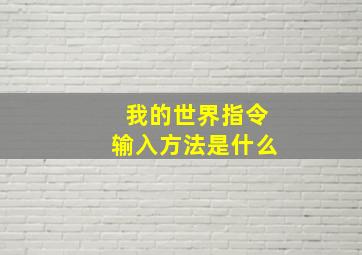 我的世界指令输入方法是什么