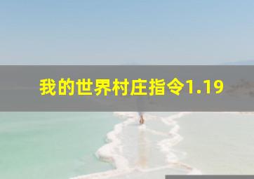 我的世界村庄指令1.19