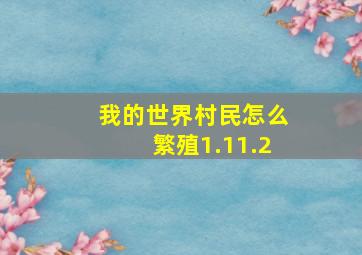 我的世界村民怎么繁殖1.11.2